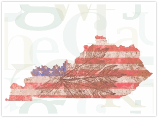 アメリカの国旗が描かれた地図